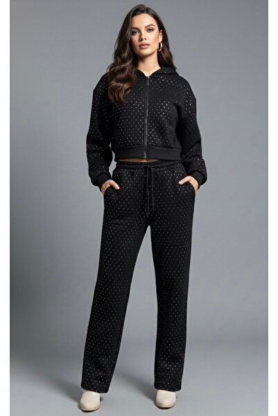 exii PUL PAYET BASKILI EŞOFMAN TAKIMI