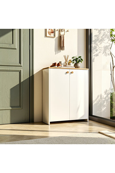 Misterium Via 4 Raflı Çok Amaçlı Ayakkabılık ve Antre Dolabı - Beyaz