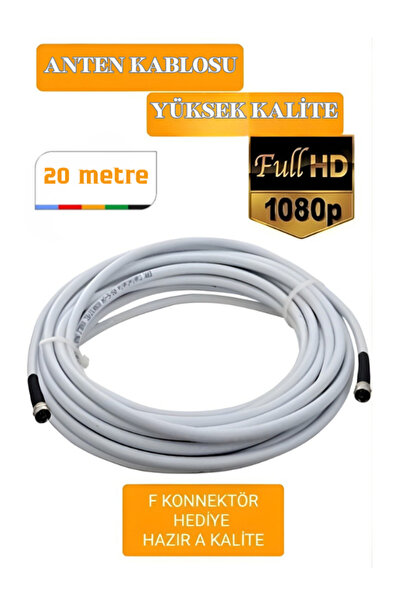 POLOTECH Çanak Anten,uydu,televizyon Kablosu Rg6 Hd 20 Metre