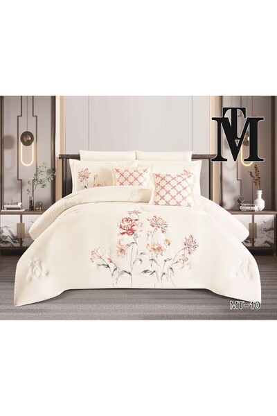 MT Summer embroidered double bed set, 8 pieces