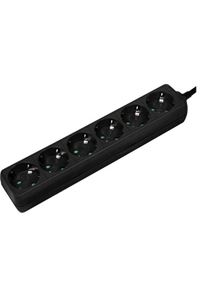 LogiLink 6 gniazd 1.5m czarna