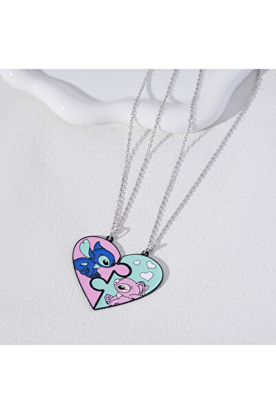 stitchh قلادة مرقعة بتصميم زوجين عاشقين