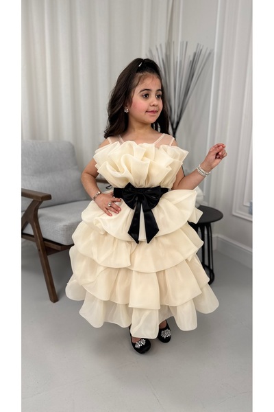 Warazan Girls' layered evening dress