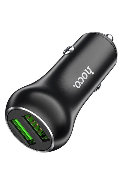 Hoco Încărcător auto 2xUSB-A, QC 3.0, 36W, 3A - (Z37 Sharp) - Negru