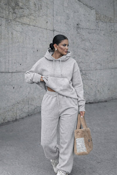 BayBayan Women's 3-Thread Shardooned Comfortable Hooded Soft Sweat Suit with ...