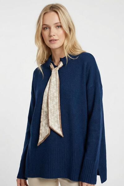 Rays 2465 Pulover cu detaliu eșarfă Laci