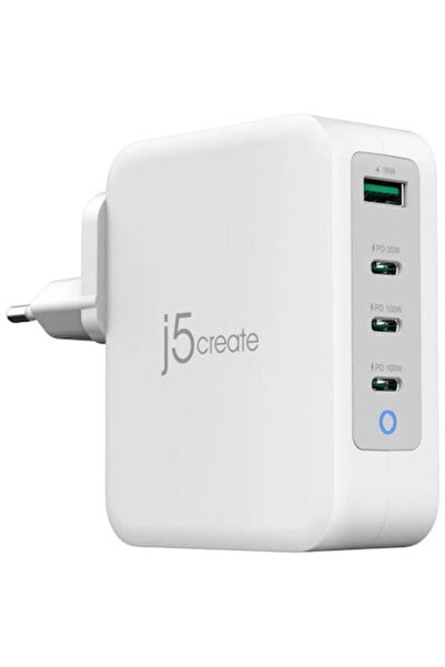 j5create GAN USB-C CHARGER/EU 130W 4 ports USB-C USB-A White