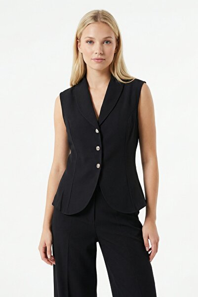 Rays 2745 Zero Sleeve Pencil Detail Vest Black