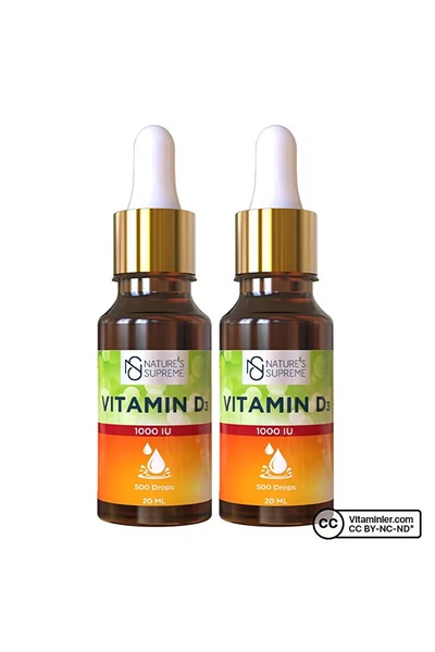 Nature's Supreme Vitamin D3 1000 IU 20 mL Damla 2 Adet
