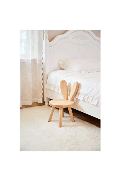 Mtanvxay كرسي غرفة معيشة، مقعد خشبي صلب بتصميم أذن الأرنب، مقعد للأحذية في ال...