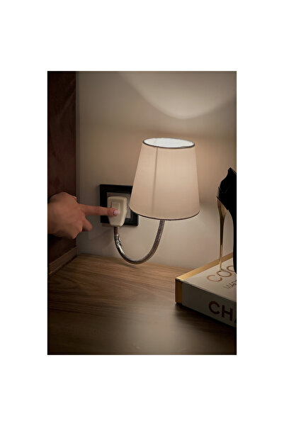 FIXONIC OL3313 Beyaz Fişe Takılan Esnek Kollu Gece Lambası/Dekoratif Başucu P...