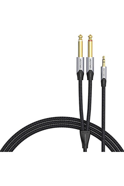 Vention Cablu audio BARHL de la 3,5 mm mascul la 2x jack de 6,35 mm mascul, 10 m