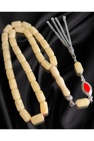 Erbab i Kehribar Certified Baltic Amber Rosary - Silver Tassel Design