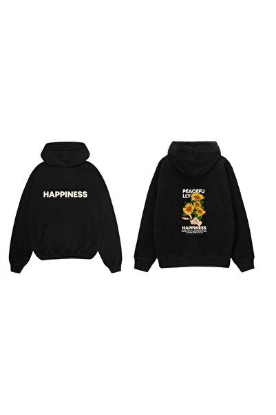 ELFERA Oversize Happiness Printed Unisex Sweat-Shirt