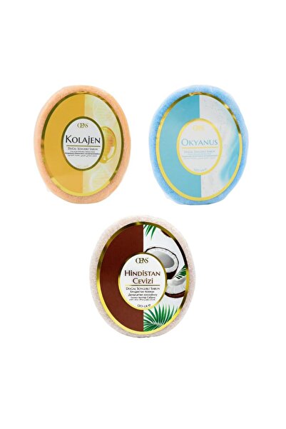 LAWİN 3’lü Hediye Sabun Seti – Okyanus, Hindistan Cevizi ve Kolejenli Süngerl...