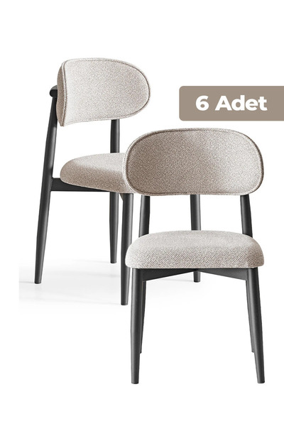 asaella mobilya Kara 6'lı Sandalye – Modern ve Sade Sandalye