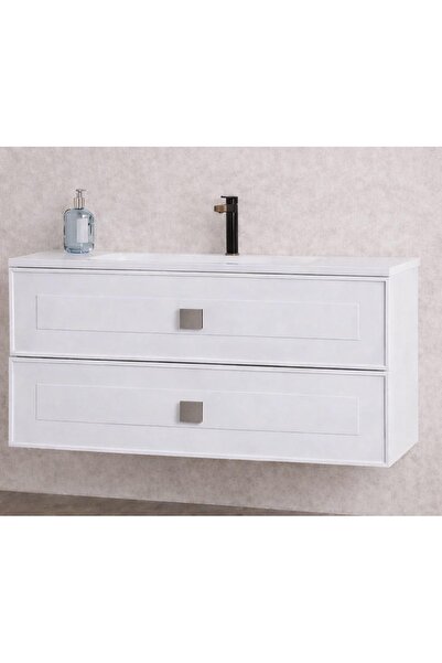 Gold Ban-yom LUGANO 100 BEYAZ ALT MDF Banyo dolabı seti