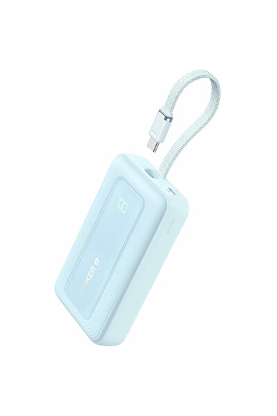 Anker A1689031 20000 mAh, 30W, 1x USB-C, 1x USB-A, cablu USB-C incorporat Alb...