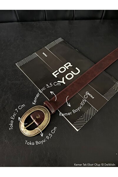 Fiori Women's Faux Leather Oval Buckle Belt, Jacket Belt, Shirt Belt, Dress Belt