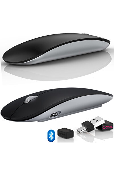 Qova ® Wireless Mouse, Dual Mode Bluetooth 5.1 & 2.4GHz, Rechargeable USB-C, ...