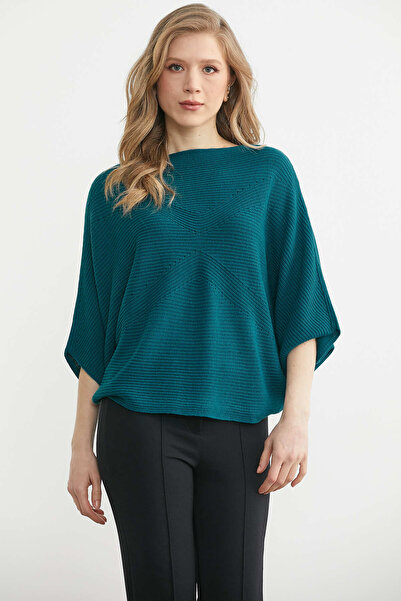 Sementa سترة تريكو بياقة كاياك - أخضر