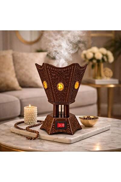 Biki Electric incense burner, 40 watts, 17.8 x 11 x 9 cm, brown leather