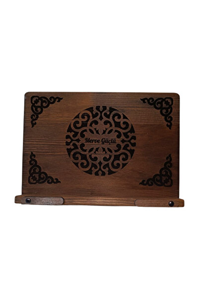münzevi İsme Özel Masaüstü Ahşap Rahle/Tablet/Kitap Tutucu