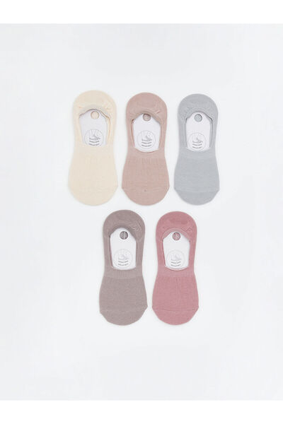 LC Waikiki Two Mt Shop Quality Non-Slip Heel Women's Ballerina Socks 5-Pack