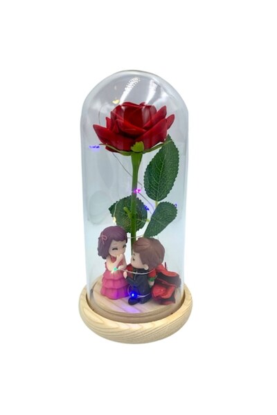 OEM Trandafir etern în sticlă cu iluminare LED