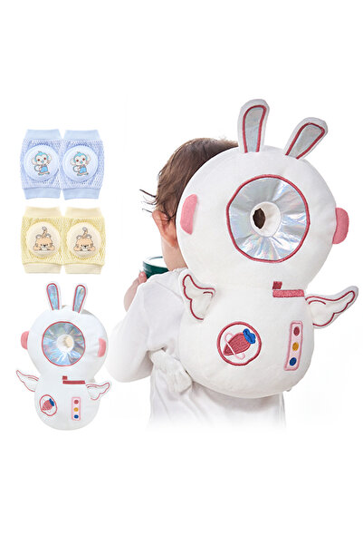 BYBEO وسادة حماية رأس الطفل قابلة للتهوية وقبعة حماية آمنة مع وسادتين للركبة ...