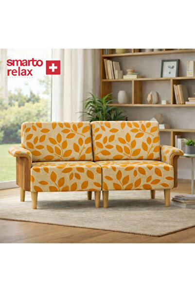 Smarto relax İstanbul İkili Koltuk 180 cm – Polyester Kumaş, Ahşap İskelet, A...