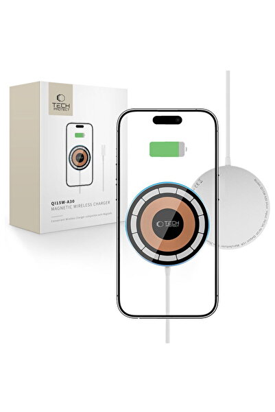 Tech-Protect USB-C Cable Included Qi MagSafe 15W Alb