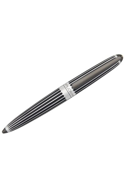 Diplomat Aero pen, with M nib, 14kt gold plated. - stripes black