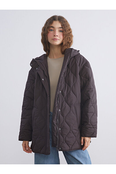 LC Waikiki Peak New Season Hooded Quilted Oversize Women's Puffer Jacket