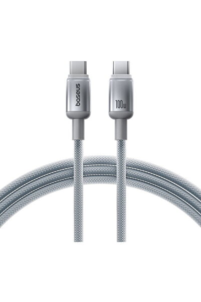Baseus Cablu de date, USB-C la USB-C, 100W, 2m - Discolor (E0420703) - Argintiu