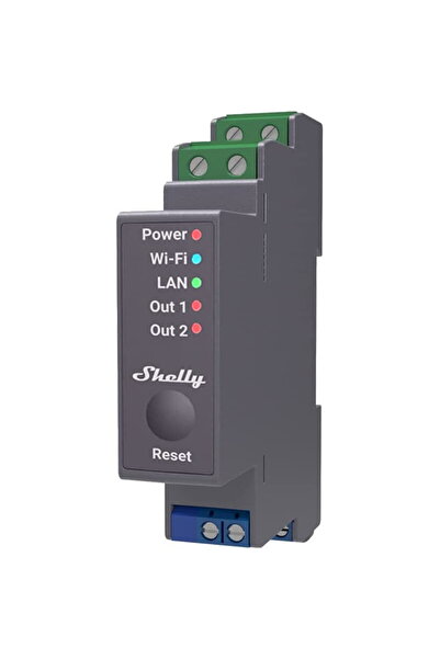 Shelly Pro 2, Din Rail, 2 canale, 25A, Negru