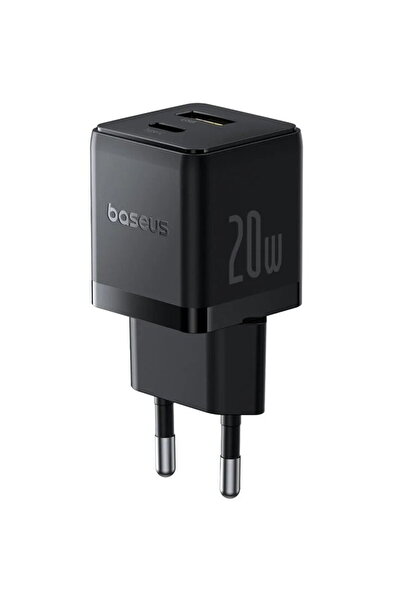 Baseus 1 x USB-A, 1 x USB-C, 20 W, Negru