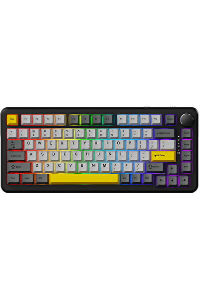 Ajazz AK820MAX-WM-BGY, USB-C, Layout US, Negru