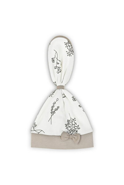 Nicol Șapcă-eșarfă din bumbac pentru bebeluși Ella albă, mărimea 68/74