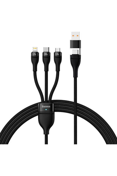 Baseus Memorie USB 3 în 1 Seria 2, USB-C + micro USB + Lightning, 100 W, 1,2 ...