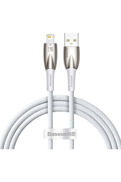 Baseus USB pentru seria Lightning Glimmer, 2.4A, 1m (alb)