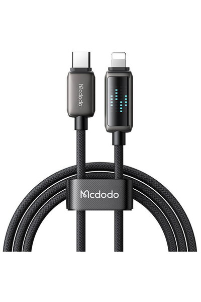 Mcdodo Cablu de date CA-2630 cu afișaj LED, USB-C la Lightning, 36W, 1,2 m