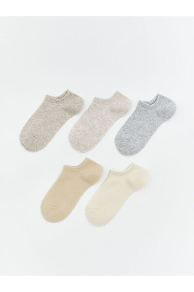 LC Waikiki Rmz Gi̇yi̇m Farkiyla Women's Sneaker Socks 5-Pack