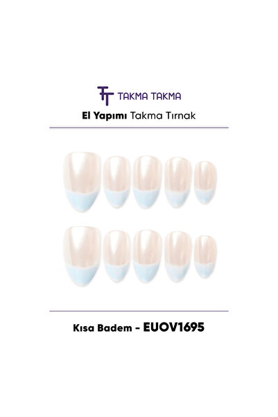 Takma Takma XS Beden EUOV1695 Kısa Badem 10'lu Tekrar Kullanılabilir El Yapım...