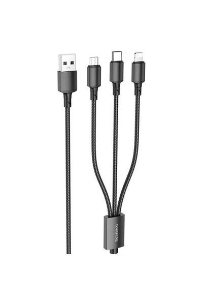 Borofone Cablu de alimentare „BX72”, pentru smartphone, USB la Micro-USB+Ligh...