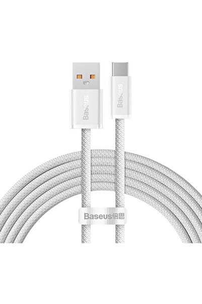 Baseus Cablu USB la USB-C Dynamic Series, 100W, cablu alb de 2m