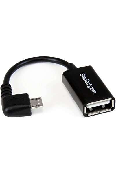 startech Adaptor gazdă Micro USB la USB OTG M/F, unghi drept, de 5 inch - Mic...