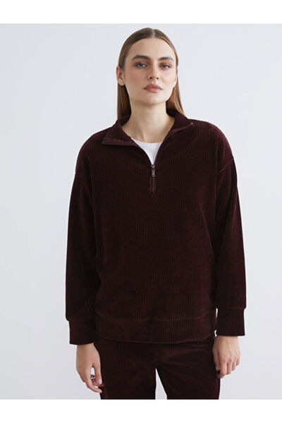 LC Waikiki Γυναικείο φούτερ με γιακά ρόμπας και ριμπ ύφανση από το Shining Store