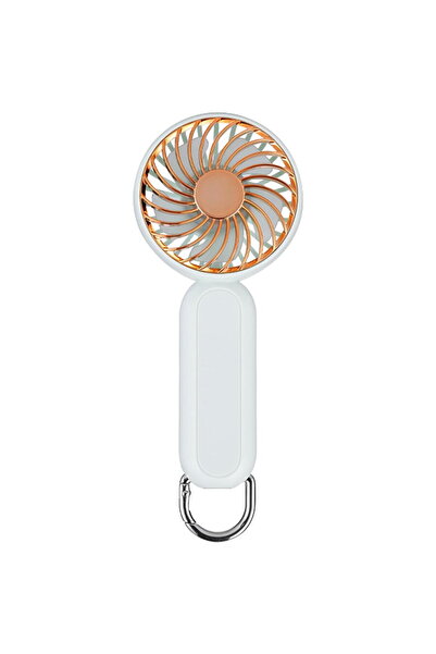 Techsuit Ventialor Portabil cu Port USB, 3 Viteze, 1200mAh - (A217) Bej/Auriu