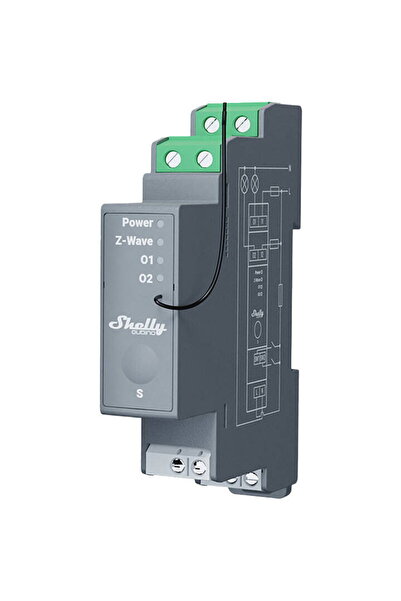 Shelly Releu 2 canale pentru sina DIN Qubino Pro 2, 16 A pe canal, gri, 94x19...